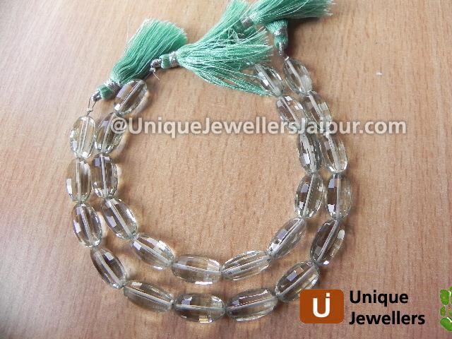 Green Amethyst Faceted Oval Beads